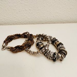 Women’s Bracelet Silver,black And Brown .
